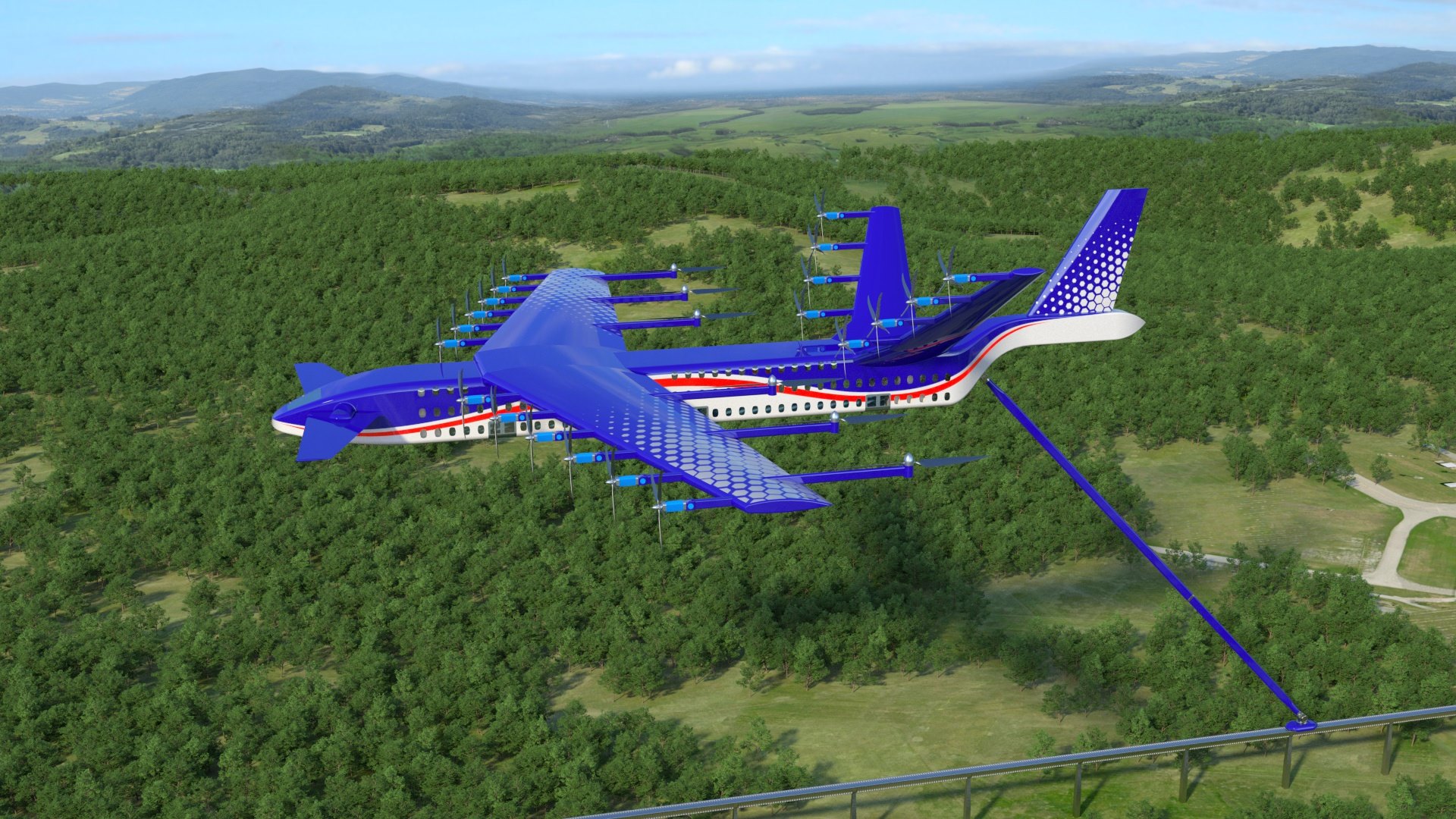 The Mauve Rail eVTOL airliner The Mauve Rail eVTOL airliner
